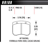 HAWK BRAKE HB108E560 BRAKE PAD AP RACING FRONT CALIPER BLUE 9012
