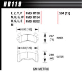 HAWK BRAKE HB119U594 Metric GM DTC-70