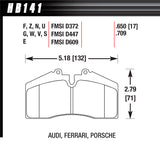 HAWK BRAKE HB141G650 BRAKE PAD 96-98 PORSCHE FRONT AND REAR DTC-60