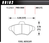 HAWK BRAKE HB182F660 Performance Street Brake Pads (4)