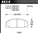 HAWK BRAKE HB218N583 Performance Street Brake Pads (4)