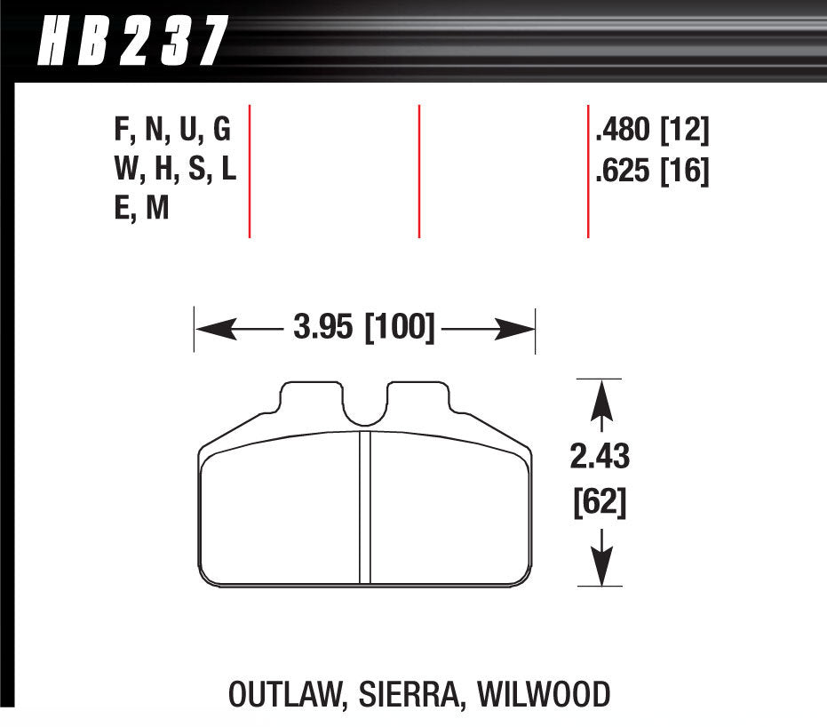 HAWK BRAKE HB237M625 DL Bridgebolt-Black