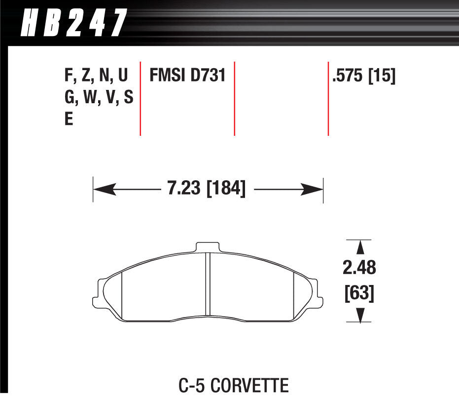 HAWK BRAKE HB247Z575 Performance Street Brake Pads (4)