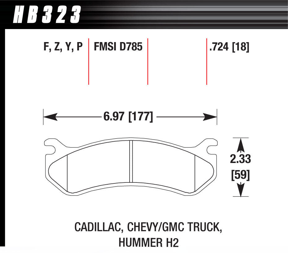 HAWK BRAKE HB323Z724 Performance Street Brake Pads (4)