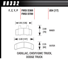 Load image into Gallery viewer, HAWK BRAKE HB332F654 Performance Street Brake Pads (4)