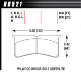 HAWK BRAKE HB521W800 SL Bridgebolt DTC-30