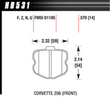 HAWK BRAKE HB531Z570 2006 Corvette ZO6 Perf Ceramic