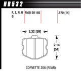 HAWK BRAKE HB532Z570 2006 Corvette ZO6 HP Plus