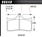 HAWK BRAKE HB540G490 BRAKE PAD DYNALITE FRONT AND REAR DTC-60