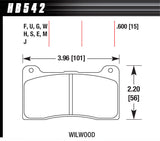 HAWK BRAKE HB542W600 Brake Pad Billet DynaPro Narrow DTC-30