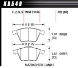 HAWK BRAKE HB549F702 Performance Street Brake Pads (4)