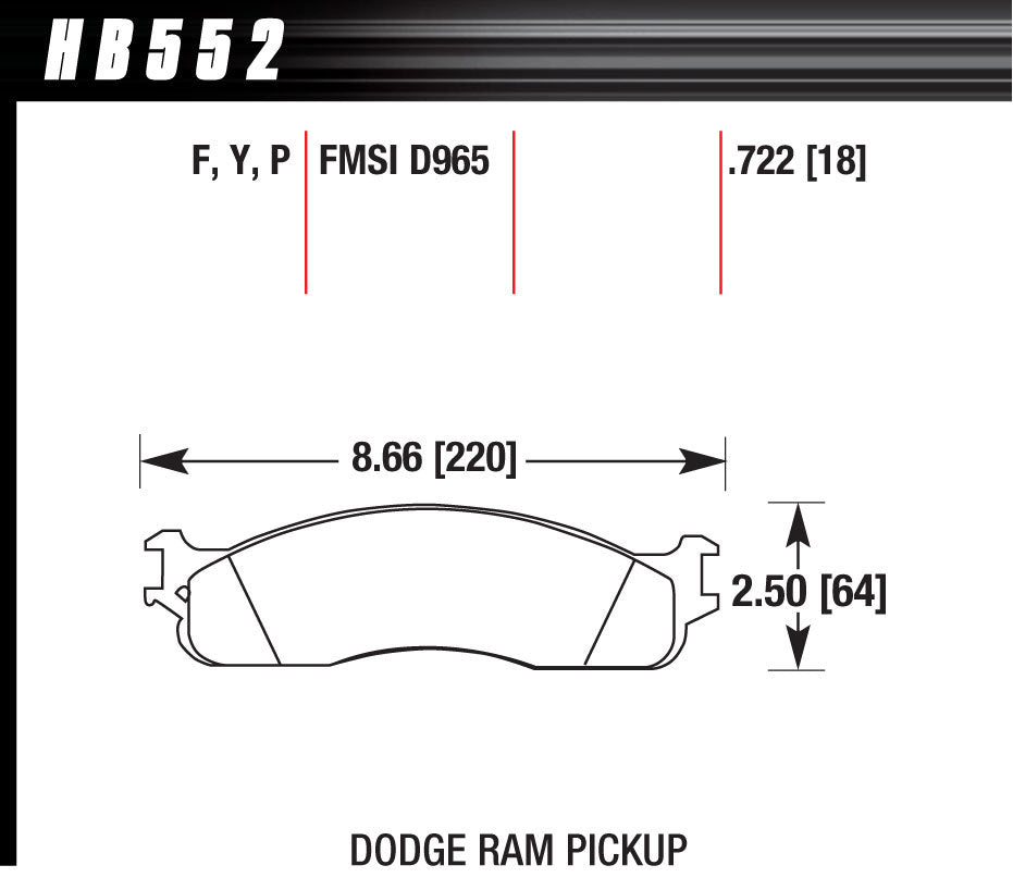 HAWK BRAKE HB552P722 Performance Street Brake Pad (4)