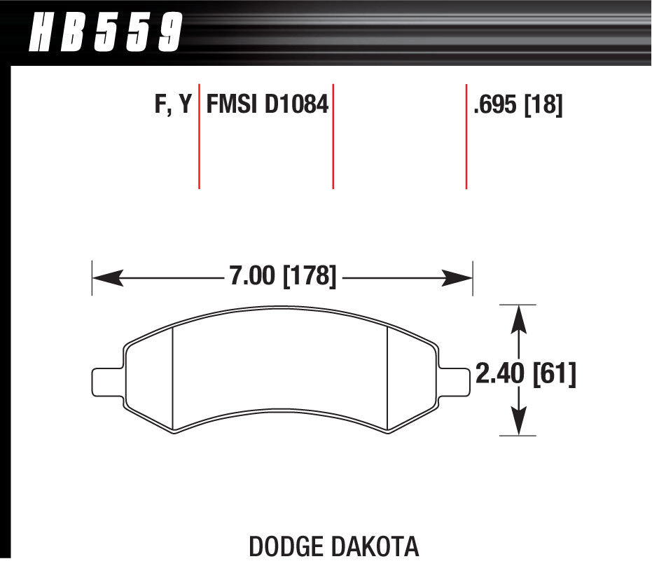 HAWK BRAKE HB559F695 Performance Street Brake Pads (4)