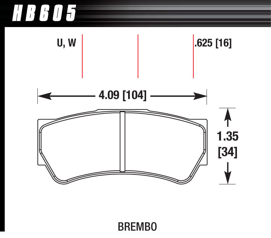 HAWK BRAKE HB605W625 Brembo DTC-30 Brake Pads