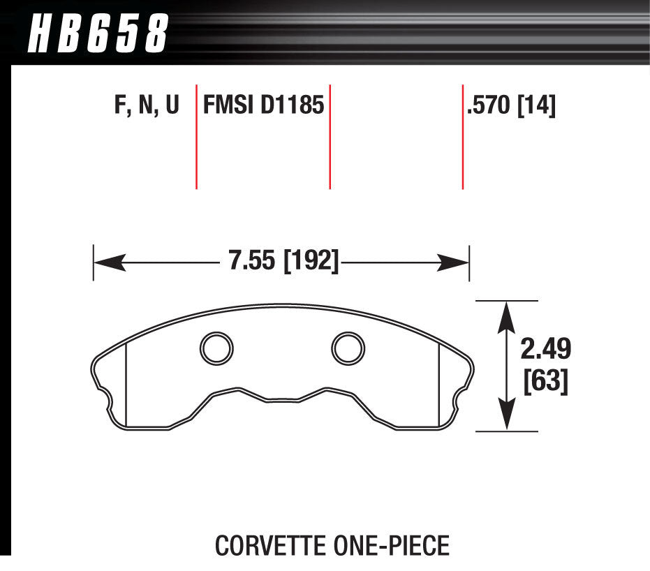 HAWK BRAKE HB658F570 Performance Street Brake Pads (4)