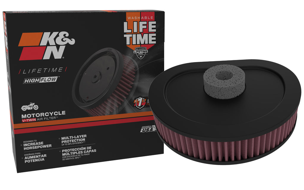 K&N HD-1390 Replacement Air Filter for Select Harley-Davidson FLHR Road King, Harley-Davidson FLHS Electra Glide Sport, Harley-Davidson FLHT Electra Glide Standard, Harley-Davidson FLHTC Electra Glide Classic, Harley-Davidson FLHTCU Electra Glide Ultra