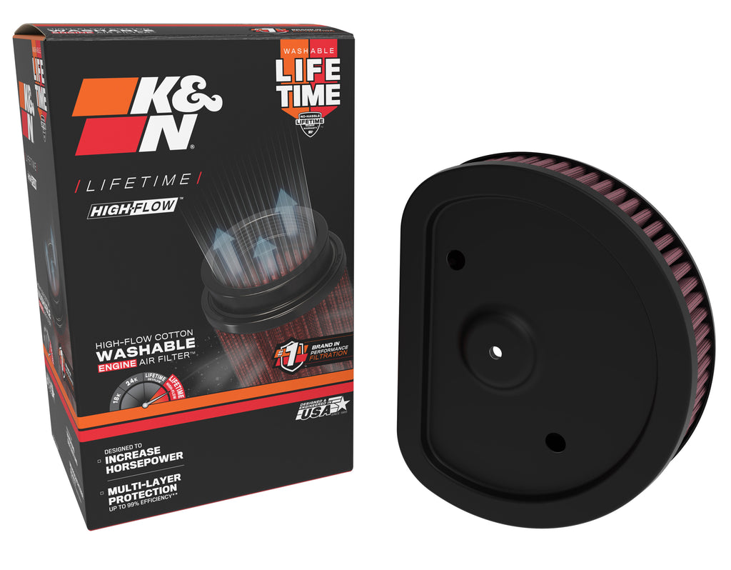 K&N HD-1395 Replacement Air Filter for Select Harley-Davidson FLHRI Road King, Harley-Davidson FLHTCI Electra Glide Classic, Harley-Davidson FLHTCUI Electra Glide Ultra Classic, Harley-Davidson FLTCUI Tour Glide Ultra Classic, Harley-Davidson FLTRI Road