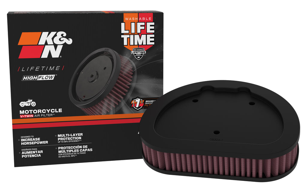 K&N HD-1508 Replacement Air Filter for Select Harley-Davidson FLHR Road King, Harley-Davidson FLHRC Road King Classic, Harley-Davidson FLHRSE4 Screamin Eagle Road King, Harley-Davidson FLHT Electra Glide Standard, Harley-Davidson FLHTC Electra Glide
