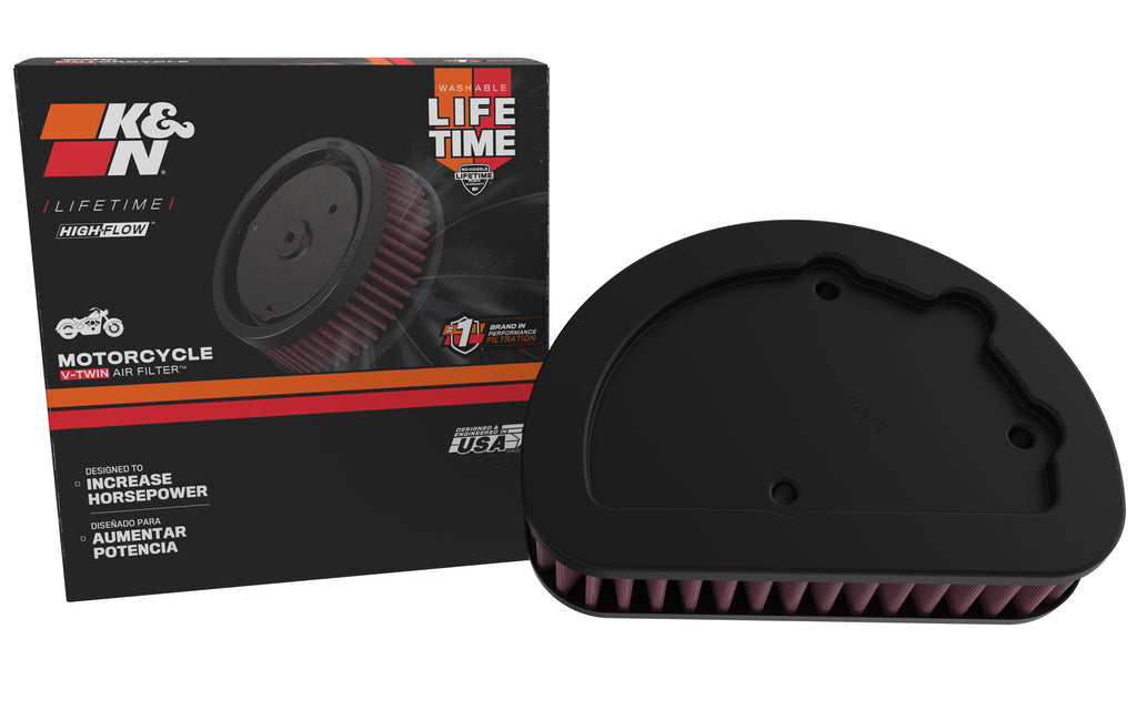 K&N HD-1614 Replacement Air Filter for Select Harley-Davidson FLHR Road King, Harley-Davidson FLHTCU Electra Glide Ultra Classic, Harley-Davidson FLHTCUL Electra Glide Ultra Classic Low, Harley-Davidson FLHTCUTG Tri Glide Ultra, Harley-Davidson FLHTK