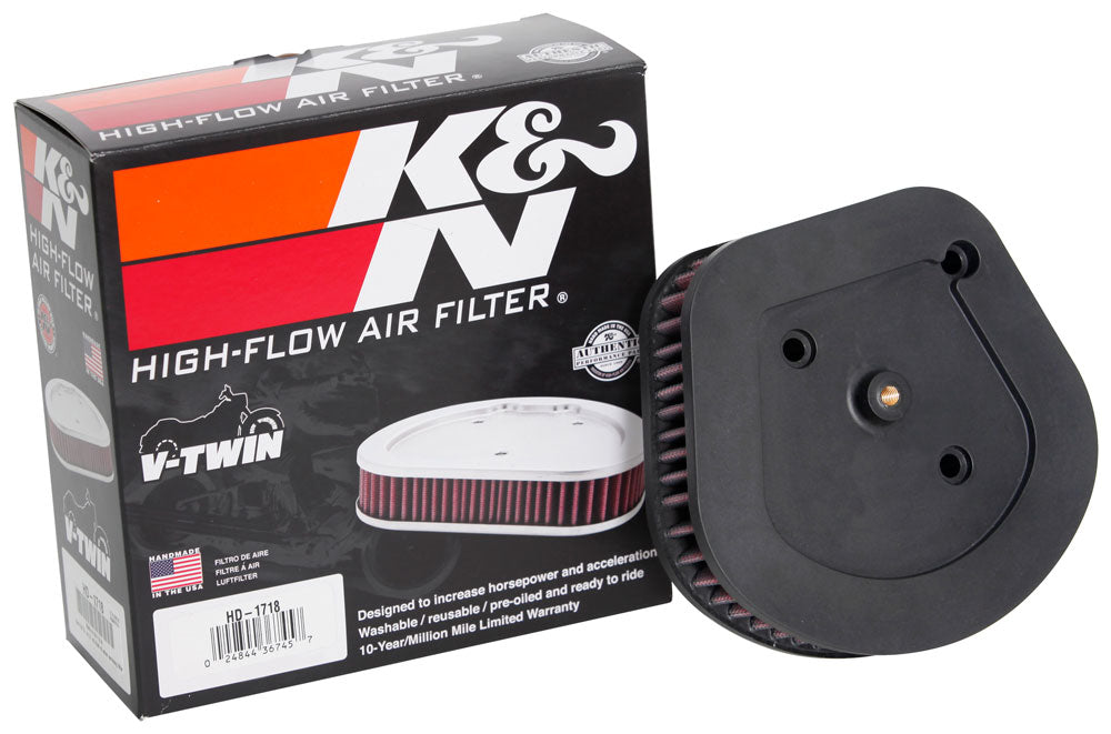 K&N HD-1718 Replacement Air Filter for Select Harley-Davidson FLDE Deluxe 107, Harley-Davidson FLFB Fat Boy 107, Harley-Davidson FLHC Heritage Classic 107, Harley-Davidson FLSB Sport Glide 107, Harley-Davidson FLSL Softail Slim 107, Harley-Davidson FXBB