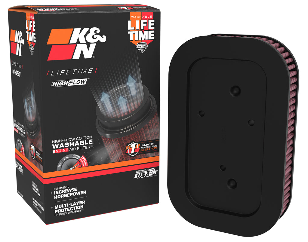 K&N HD-8834 Replacement Air Filter for Select Harley-Davidson XL1200C Sportster Custom, Harley-Davidson XL1200L Sportster Low, Harley-Davidson XL1200N Sportster Nightster, Harley-Davidson XL1200R Sportster Roadster, Harley-Davidson XL1200X Forty-Eight,