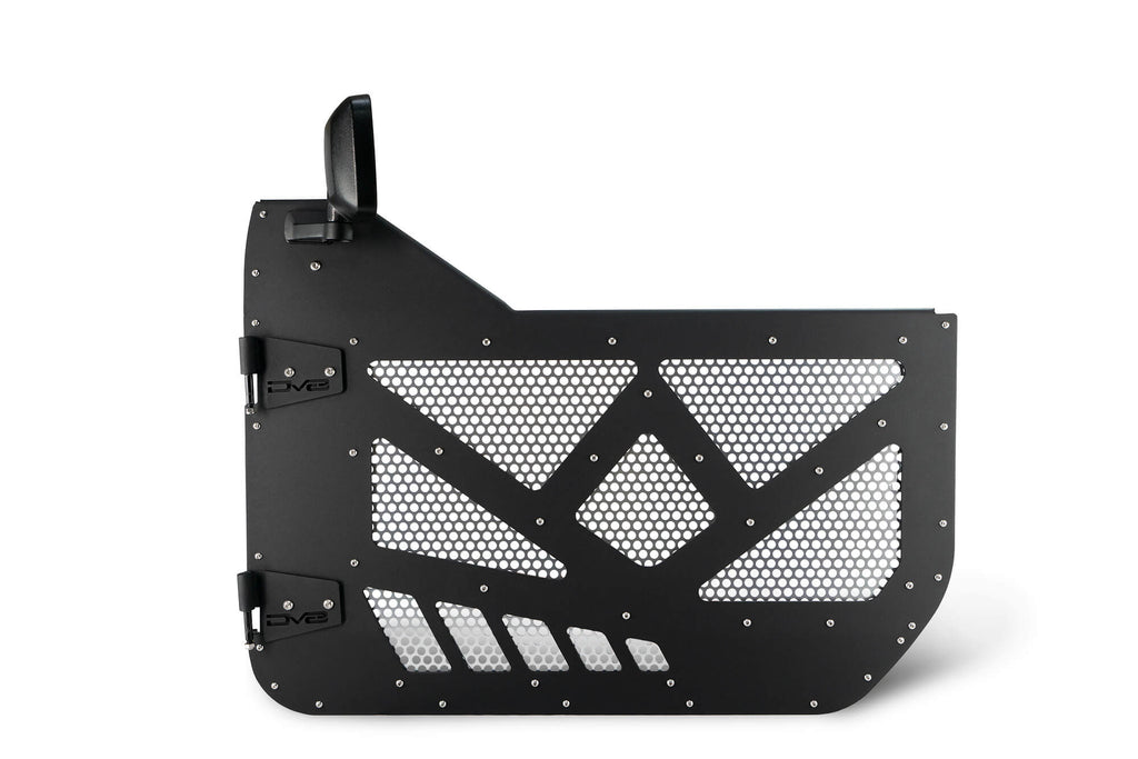 DV8 Offroad HDJL-01F Half Door with Aluminum Mesh; Front for Select Jeep Gladiator, Jeep Wrangler