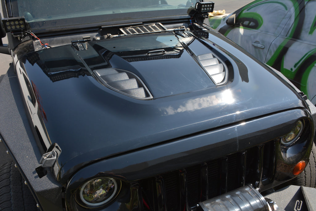 DV8 Offroad HDMB07-TA Hood; 10Th Anniversary for Select Jeep Wrangler, Jeep Wrangler JK