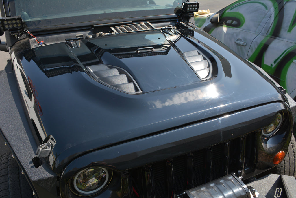DV8 Offroad HDMB07-TA Hood; 10Th Anniversary for Select Jeep Wrangler, Jeep Wrangler JK