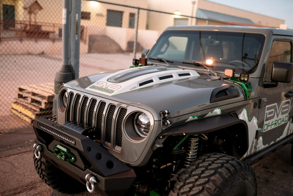 DV8 Offroad HDMBJL-01 Hood; Heat Dispersion for Select Jeep Gladiator, Jeep Wrangler