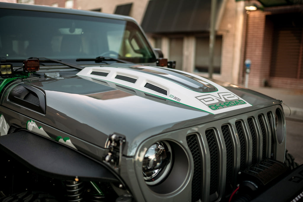 DV8 Offroad HDMBJL-01 Hood; Heat Dispersion for Select Jeep Gladiator, Jeep Wrangler