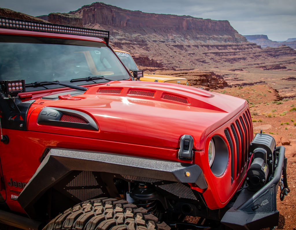 DV8 Offroad HDMBJL-01 Hood; Heat Dispersion for Select Jeep Gladiator, Jeep Wrangler