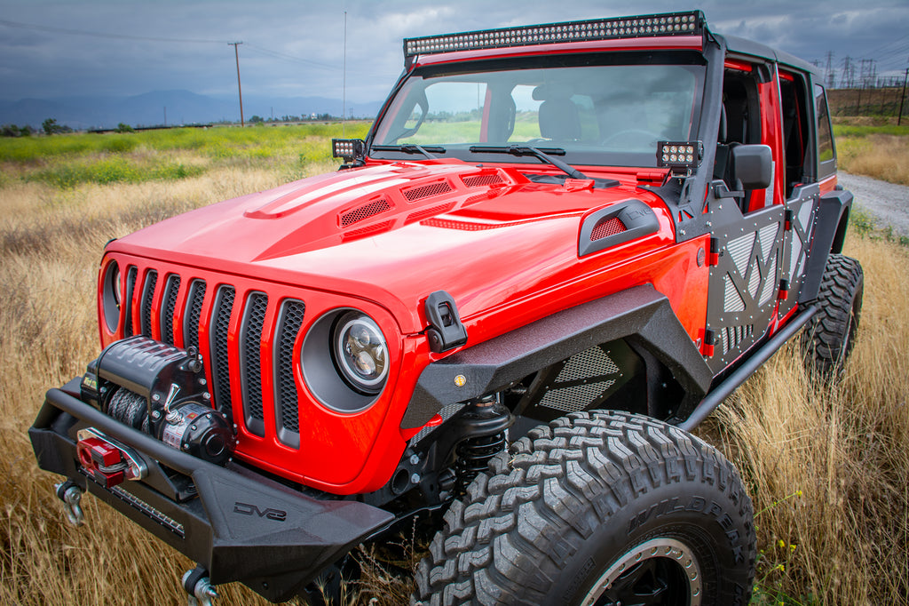 DV8 Offroad HDMBJL-01 Hood; Heat Dispersion for Select Jeep Gladiator, Jeep Wrangler