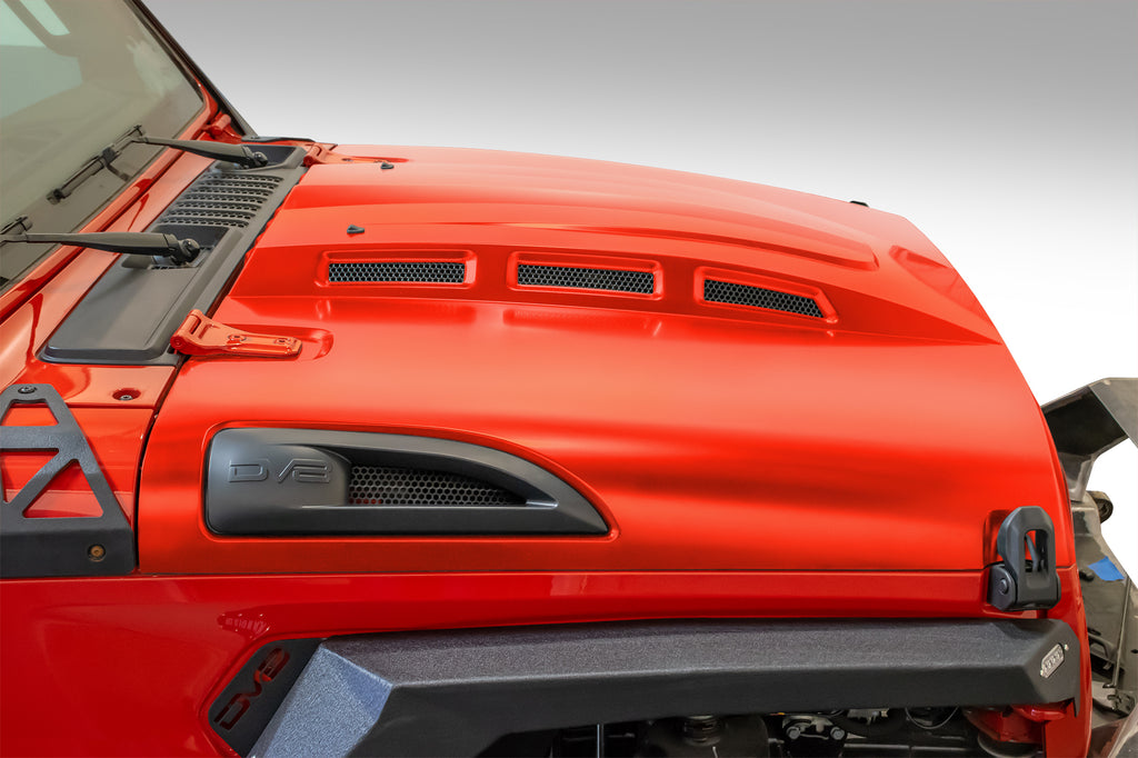 DV8 Offroad HDMBJL-01 Hood; Heat Dispersion for Select Jeep Gladiator, Jeep Wrangler