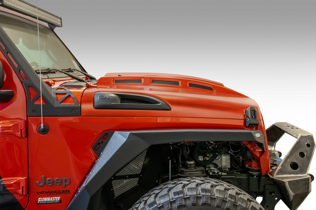 DV8 Offroad HDMBJL-01 Hood; Heat Dispersion for Select Jeep Gladiator, Jeep Wrangler