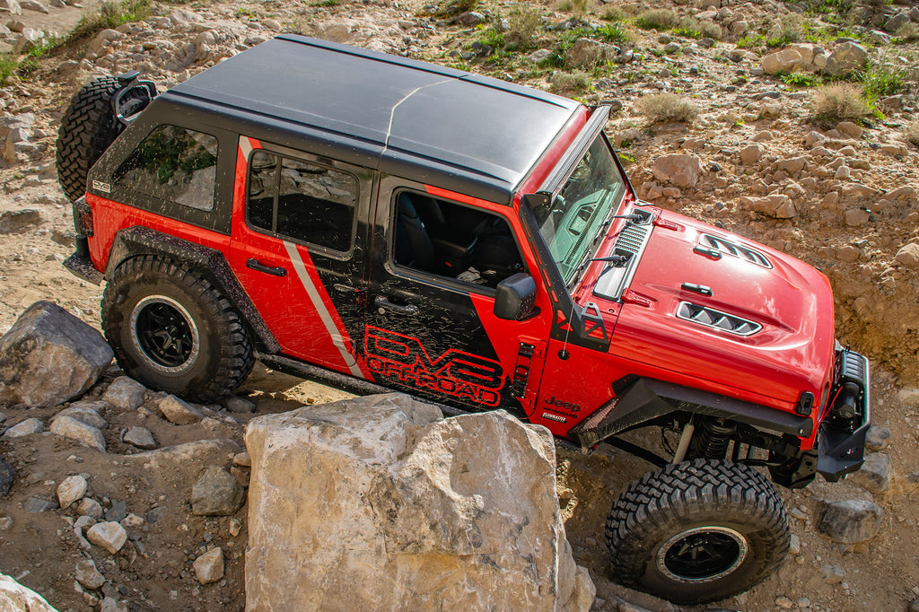 DV8 Offroad HDMBJL-TA Hood; Rubicon Replica for Select Jeep Gladiator, Jeep Wrangler