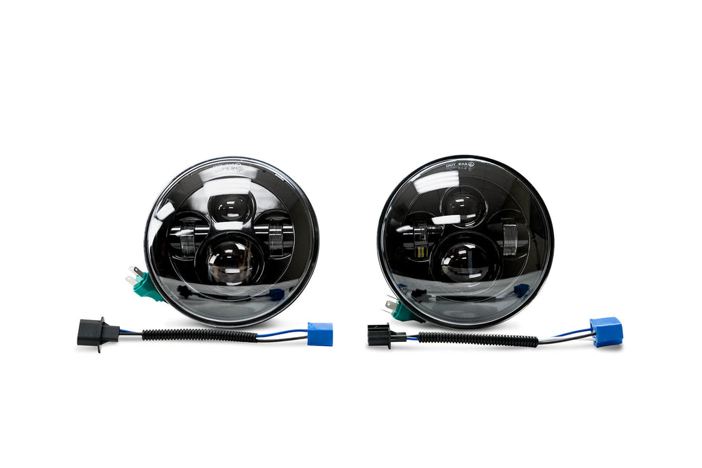 DV8 Offroad HL7JK-01 Projector Headlights; No Halo for Select Jeep Wrangler, Jeep Wrangler JK