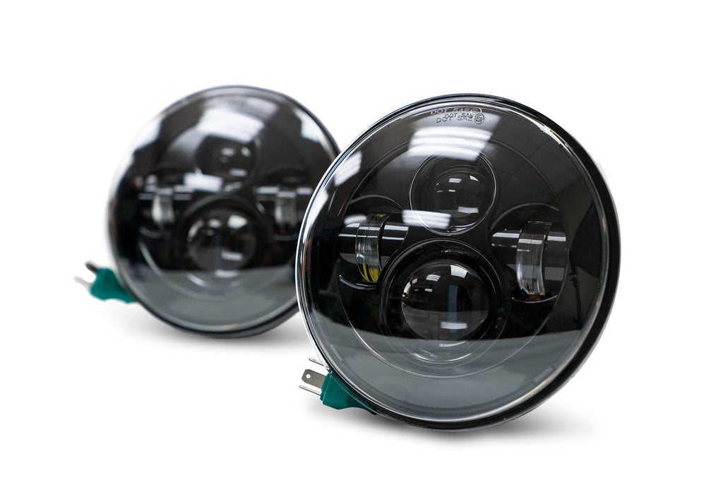 DV8 Offroad HL7JK-01 Projector Headlights; No Halo for Select Jeep Wrangler, Jeep Wrangler JK