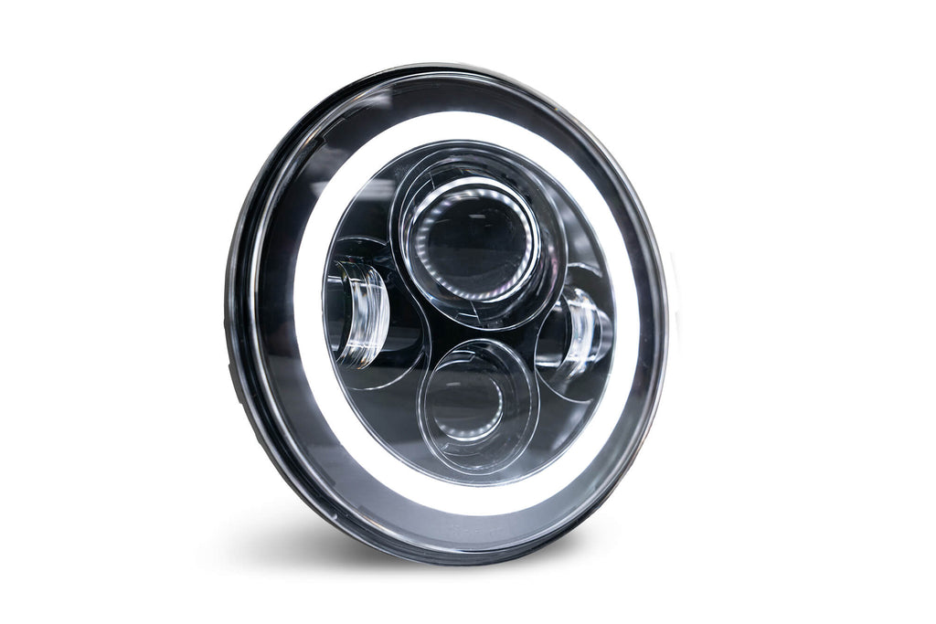 DV8 Offroad HL7JK-02 Projector Headlights; Halo for Select Jeep Wrangler, Jeep Wrangler JK