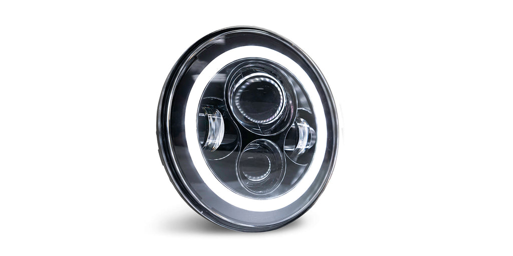 DV8 Offroad HL7JK-02 Projector Headlights; Halo for Select Jeep Wrangler, Jeep Wrangler JK