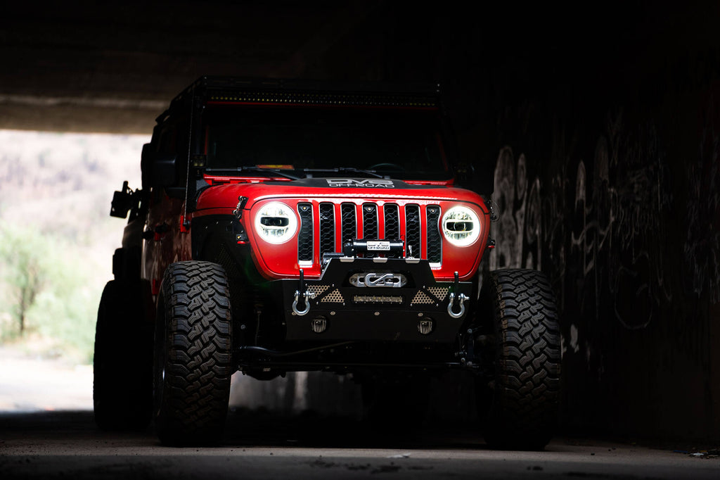 DV8 Offroad HLCJL-01 LED Headlights; Chrome for Select Jeep Gladiator, Jeep Wrangler