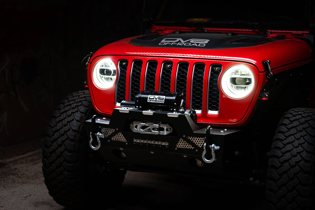 DV8 Offroad HLCJL-01 LED Headlights; Chrome for Select Jeep Gladiator, Jeep Wrangler