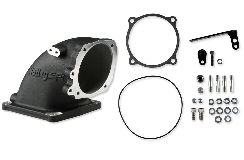 HOLLEY 300-249BK Intake Elbow Ford 5.0L W/4500 TB Flange Black