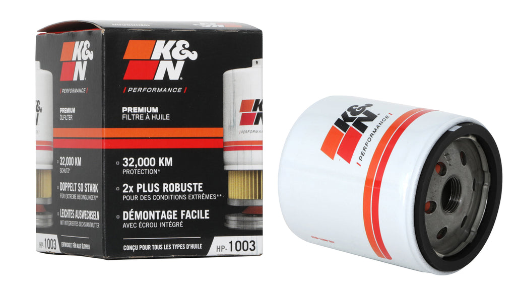 K&N HP-1003 Oil Filter for Select Chevrolet Matiz, Chevrolet Nova, Chevrolet Prizm, Chevrolet Tracker, Daihatsu Charade, Daihatsu Rocky, Geo Prizm, INFINITI G20, Lexus ES250, Lexus ES300h, Lexus GX550, Lexus HS250h, Lexus LS500, Lexus LX600, Lexus