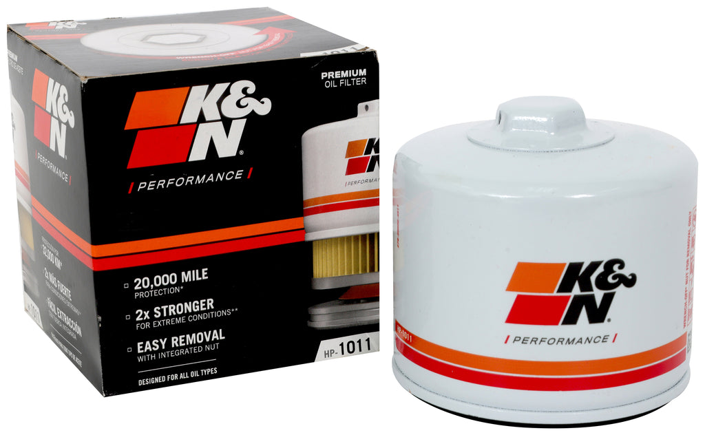 K&N HP-1011 Oil Filter for Select Chevrolet Avalanche 2500, Chevrolet C3500HD, Chevrolet Express 3500, Chevrolet K2500, Chevrolet K2500 Suburban, Chevrolet K3500, Chevrolet Nova, Chevrolet R20, Chevrolet R30, Chevrolet Silverado HD, Chevrolet Silverado