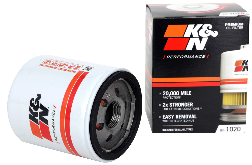 K&N HP-1020 Oil Filter for Select Buick Encore, Buick Encore GX, Buick Envision, Buick Envista, Buick LaCrosse, Buick Regal, Buick Regal Sportback, Buick Regal TourX, Cadillac ATS, Cadillac CT5, Cadillac CT6, Cadillac CTS, Chevrolet Blazer, Chevrolet
