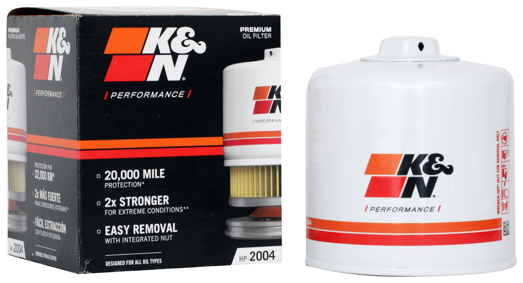 K&N HP-2004 Oil Filter for Select Alfa Romeo 164, Alfa Romeo Alfetta, Alfa Romeo Berlina, Alfa Romeo GT Veloce, Alfa Romeo GTV-6, Alfa Romeo Milano, Alfa Romeo Spider, Alfa Romeo Sport, Alfa Romeo Sprint, Aston Martin Lagonda, Bertone X-1/9, Chrysler