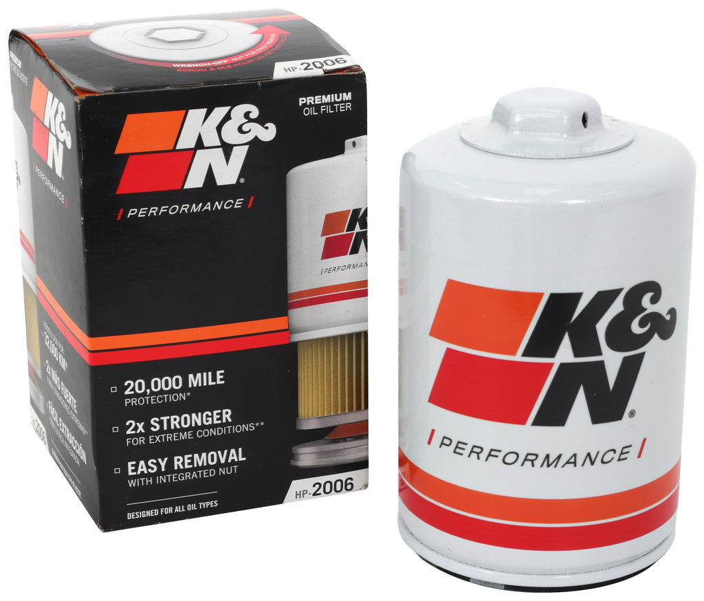 K&N HP-2006 Oil Filter for Select Buick Allure, Buick Century, Buick Electra, Buick Estate Wagon, Buick LaCrosse, Buick LeSabre, Buick Lucerne, Buick Rainier, Buick Regal, Buick Rendezvous, Buick Riviera, Buick Terraza, Cadillac 60 Special, Cadillac