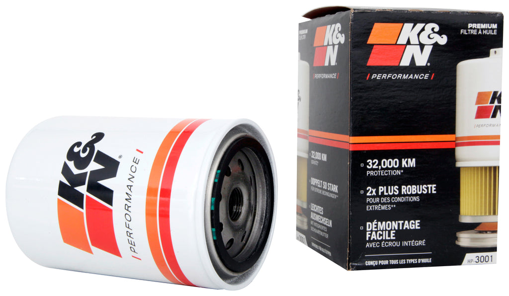 K&N HP-3001 Oil Filter for Select AC Shelby Cobra, Alfa Romeo 2600, American Motors Ambassador, American Motors Rebel, Aston Martin V-8, Audi 4000, Audi 5000, Audi 90 Quattro, Audi A4, Audi A4 Quattro, Audi A6, Audi A6 Quattro, Audi Cabriolet, Chevrolet