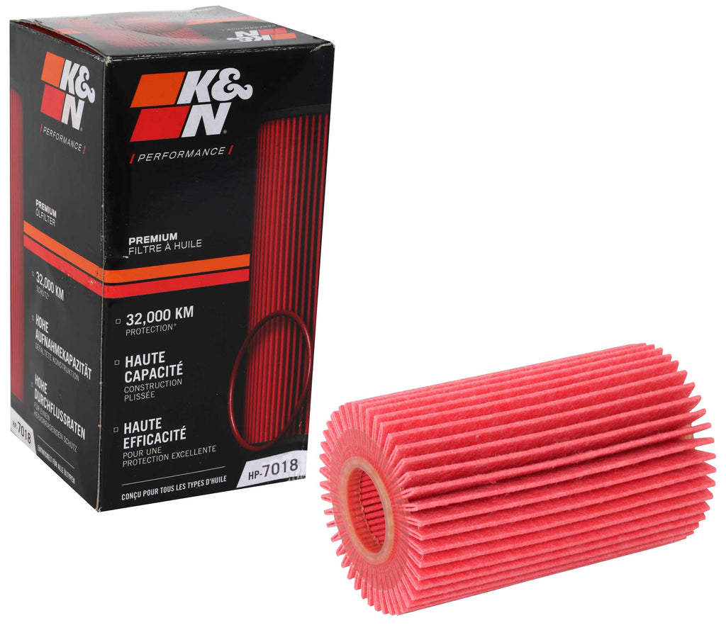 K&N HP-7018 Oil Filter for Select Lexus GS F, Lexus IS F, Lexus IS500, Lexus LC500, Lexus LX570, Lexus RC F, Toyota Land Cruiser, Toyota Sequoia, Toyota Tundra