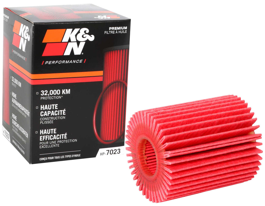 K&N HP-7023 Oil Filter for Select Lexus GS300, Lexus GS350, Lexus GS450h, Lexus GS460, Lexus GX460, Lexus IS250, Lexus IS300, Lexus IS350, Lexus LS460, Lexus LS500, Lexus LS600h, Lexus RC300, Lexus RC350, Lexus RX350, Toyota 4Runner, Toyota FJ Cruiser,